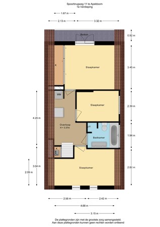 Floorplan - Spoorbrugweg 11, 7321 BL Apeldoorn